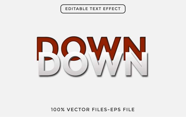 Down editable text effect premium download