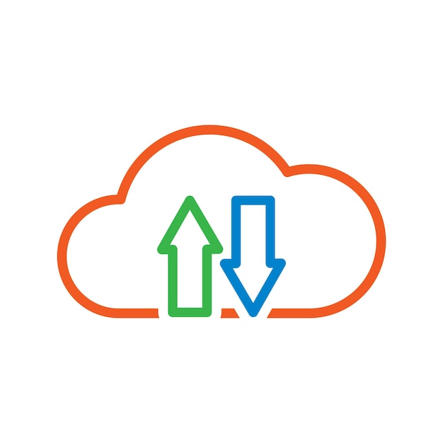 download and upload icon design vector template