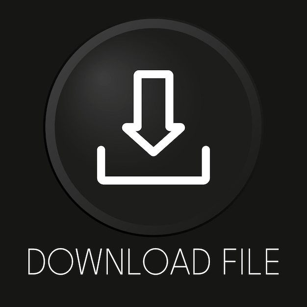 download file minimal vector line icon on 3d button isolated on black background premium vector