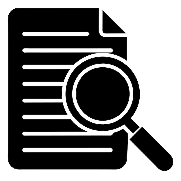 Download Free Document Icon with Magnifier Vector