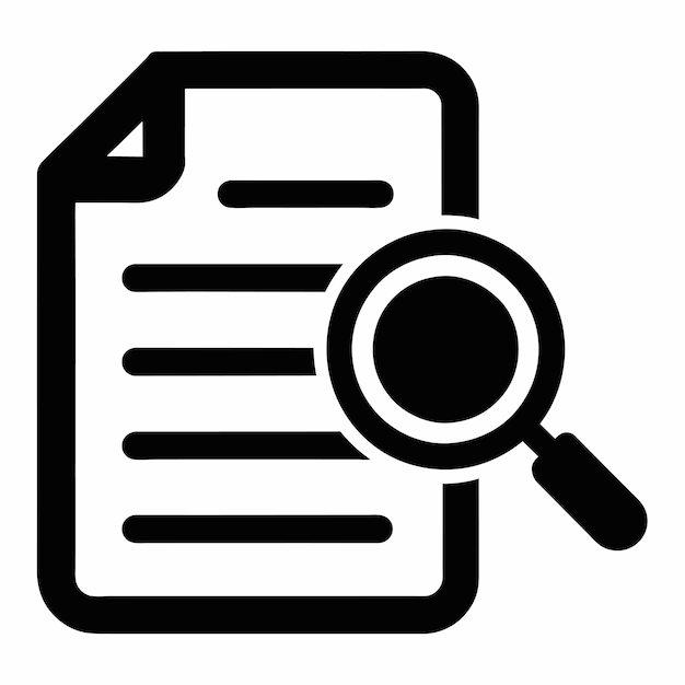 Download Free Document Icon with Magnifier Vector