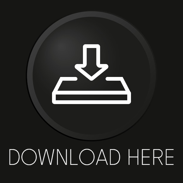 Download here minimal vector line icon on 3D button isolated on black background Premium Vector