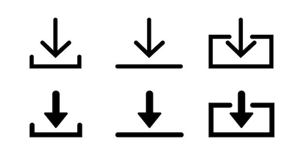 Download line icon and symbol of install