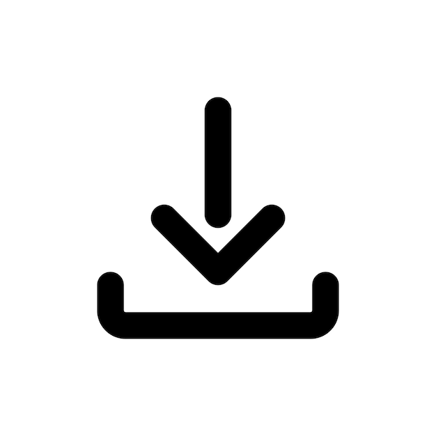 download outline style icon in black isolated on white background minimalistic symbol