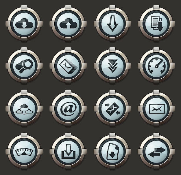download vector stylish round buttons for mobile applications and web