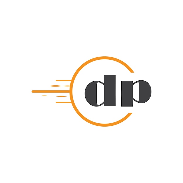 dp initial monogram logo with circle style design
