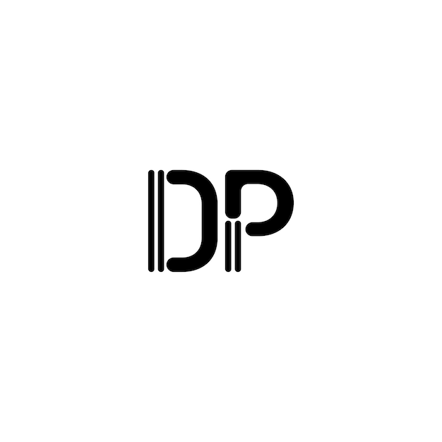 DP monogram logo design letter text name symbol monochrome logotype alphabet character simple logo