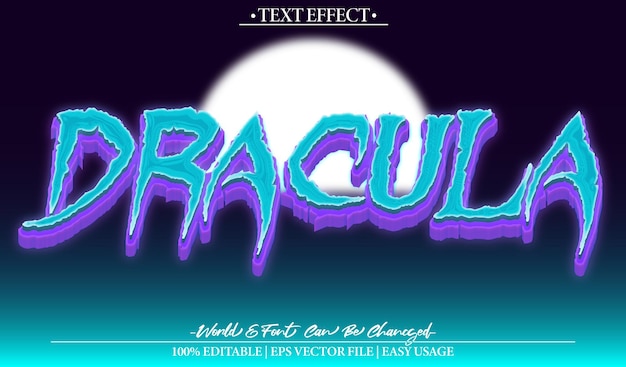Dracula Text Effect Editable Alphabet Blue Vampire Spooky Scary Witch