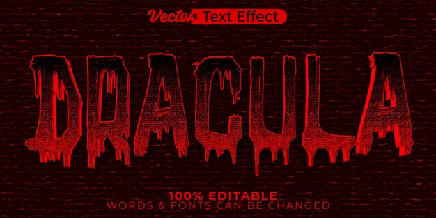 Dracula Text Effect Editable Alphabet Red Vampire Spooky Scary Witch