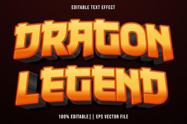 Dragon Legend Editable Text Effect 3D Gradient Style