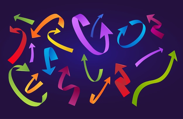 Draw arrow shapes in different directions