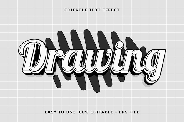 drawing 3d editable vector text effect trendy style text effect
