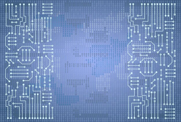 Drawing modern electronic circuit and binary code