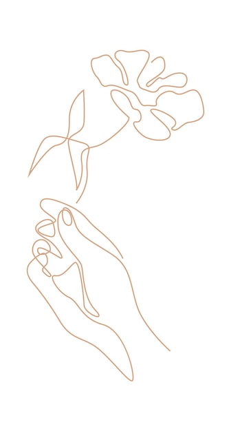 drawing of hand continuous line art