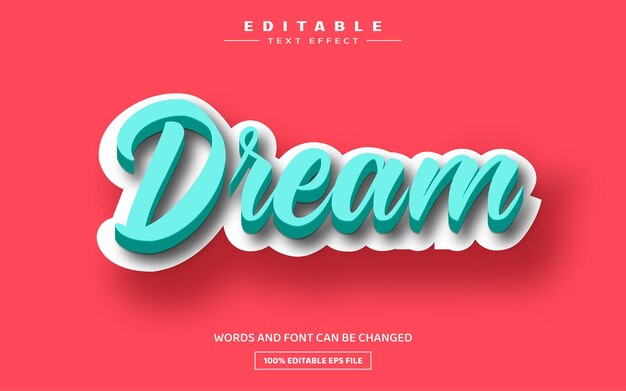 Dream 3D editable text effect template