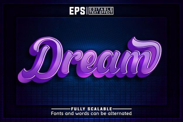 DREAM 3d Editable text effect