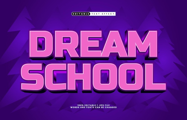 dream school editable text effect with a school and kids text style