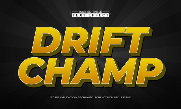 drift champ editable text effect with a race and speed text style