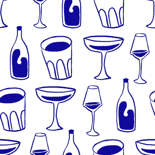 Drink more water seamless pattern drinking in a glass healthy rituals drink