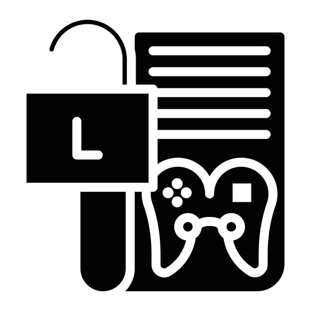 Drm Free Glyph Solid Black Illustration