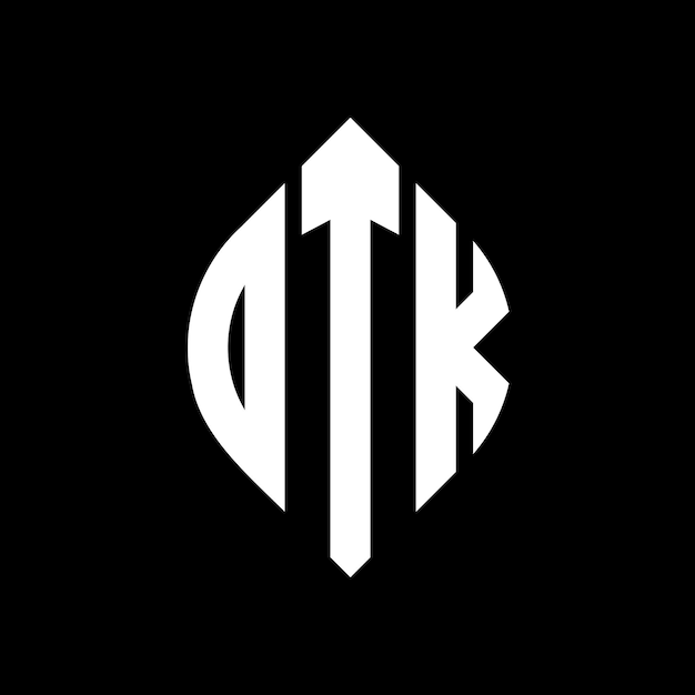 DTK circle letter logo design with circle and ellipse shape DTK ellipse letters with typographic