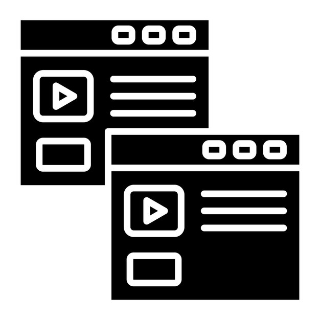 Duplicate Browser Glyph Solid Black Illustration