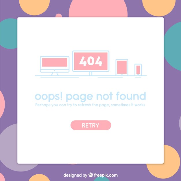 Düz stilde 404 hata web şablonu