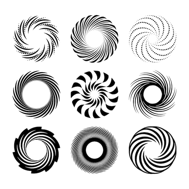 Düz tasarım spiral daire illüstrasyonu