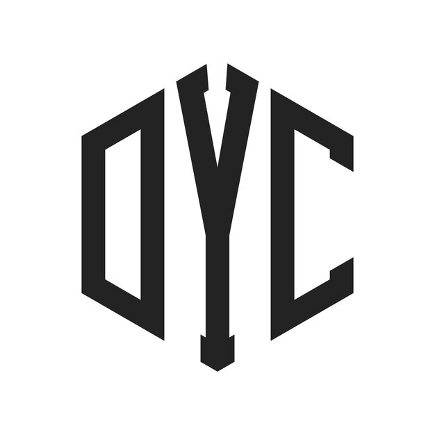 DYC Logo Design Initial Letter DYC Monogram Logo using Hexagon shape