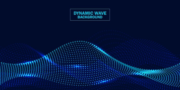 Dynamic blue particle wave background