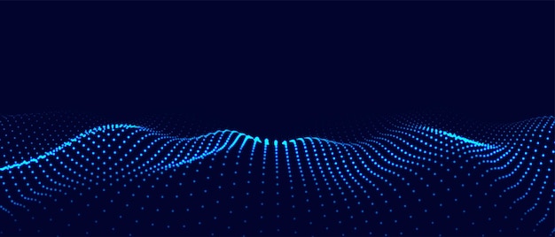 dynamic blue particle wave futuristic point glowing wave flow digital structure data technology background vector illustration