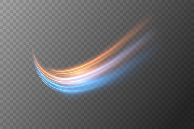 Dynamic brilliant speed lines Neon lines with the effect of speed and road