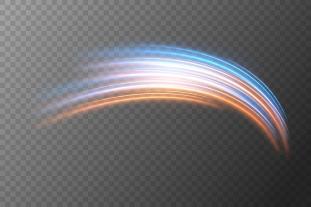 Dynamic brilliant speed lines Neon lines with the effect of speed and road