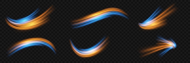 dynamic brilliant speed lines neon lines with the effect of speed and road