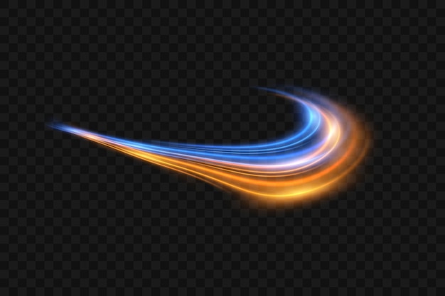 Dynamic brilliant speed lines Neon lines with the effect of speed and road