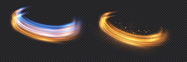 Dynamic brilliant speed lines Neon lines with the effect of speed and road