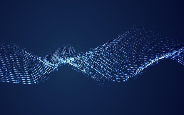 dynamic particles sound wave flowing background