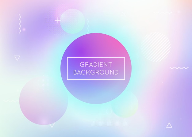 Dynamic shape background with liquid fluid Holographic bauhaus