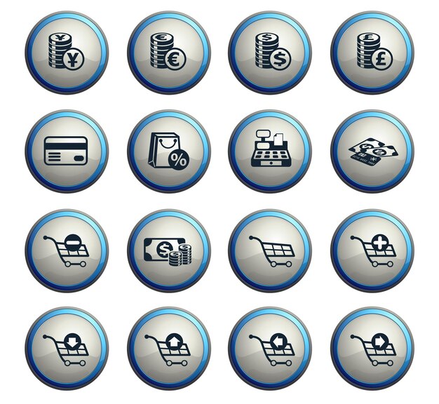 E-commerce vector icons for web and user interface design