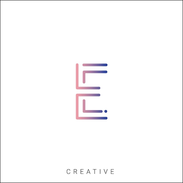 E Latter Logo Template Vector Colorful Monogram Symbol Font Logo Modern Design Initial Based LOGO