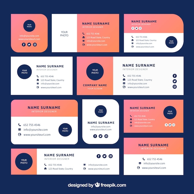E-mailsignatur-kollektion i gradient stil