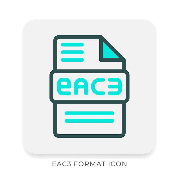 Eac3 audio file outline icon with attractive color combination