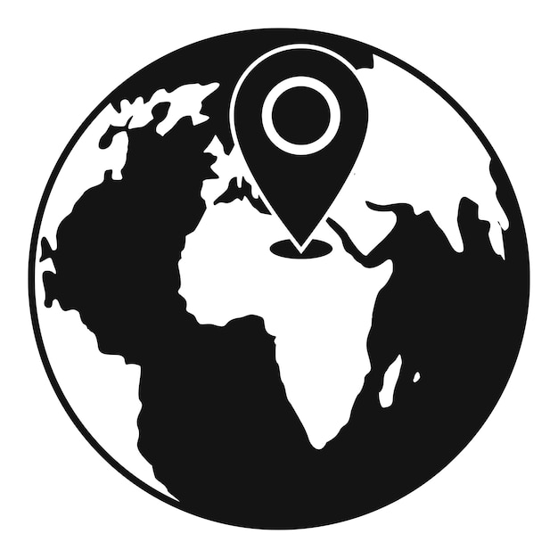 Earth navigation icon Simple illustration of earth navigation vector icon for web