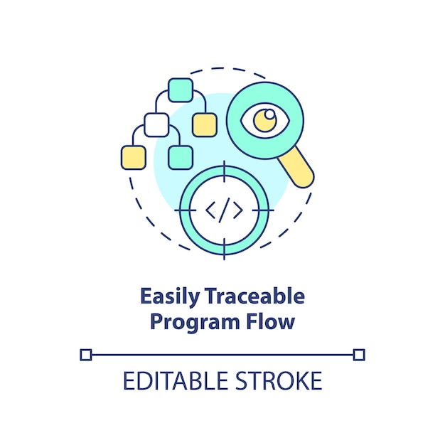easily traceable program flow concept icon