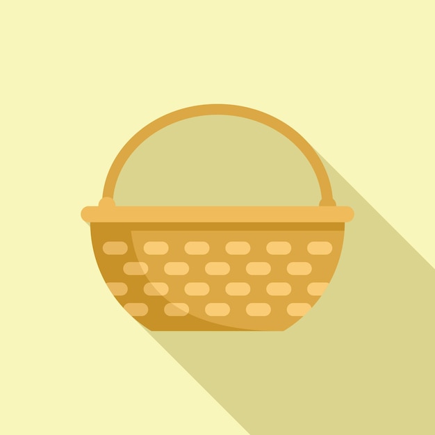 Easter bag icon flat vector Picnic straw Natural market