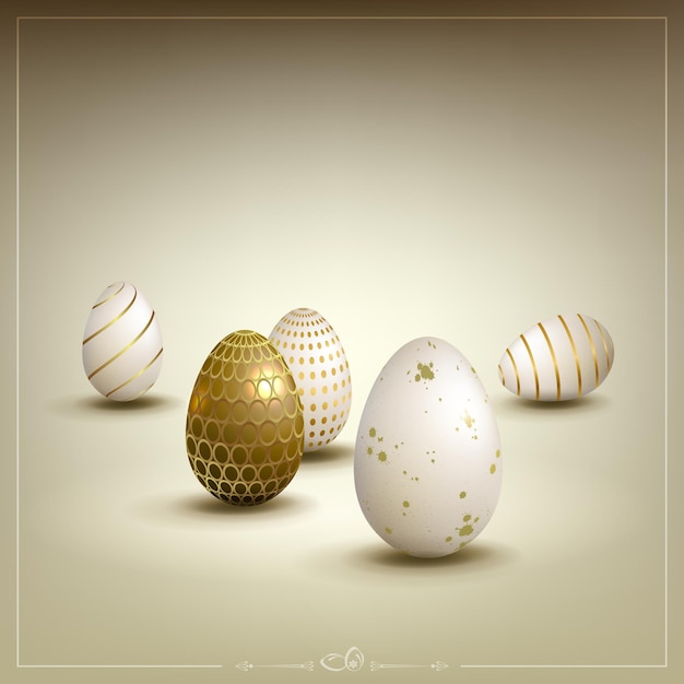 Easter composition in beige hue with the silhouette of eggs, design element.