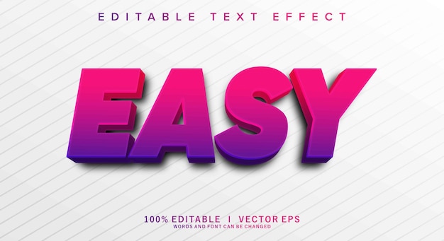 easy vector text effect with modern style design