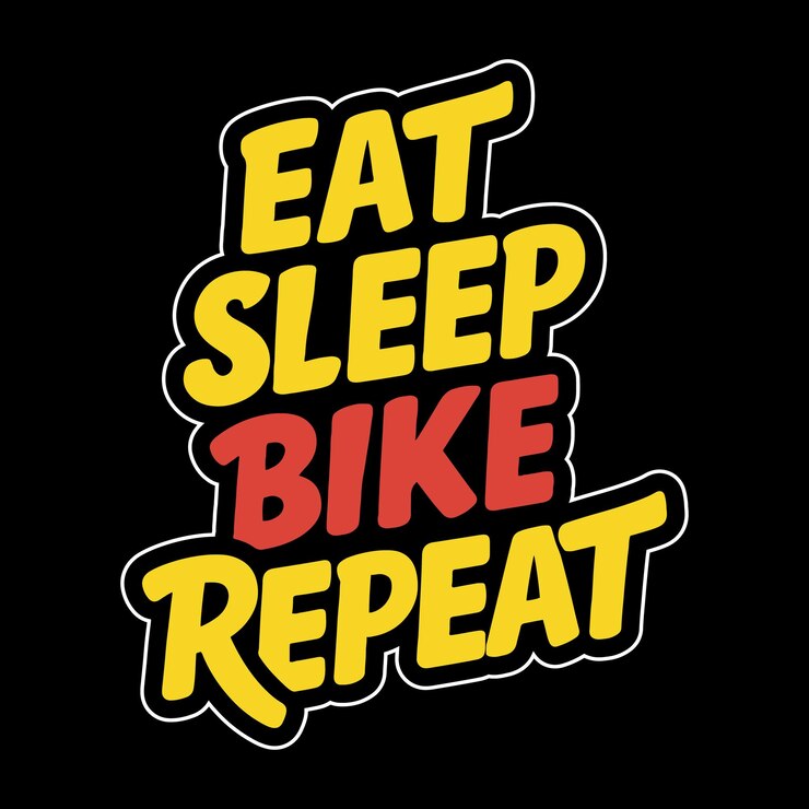 Eat Sleep Bike Repeat Typography T shirt Design vector illustration Bicycle day t shirt template