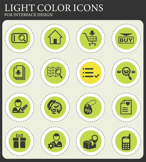 ecommerce interface icon set