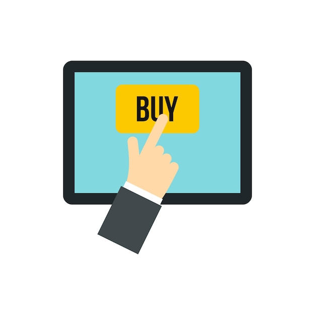 Ecommerce online shopping icon in flat style isolated on white background